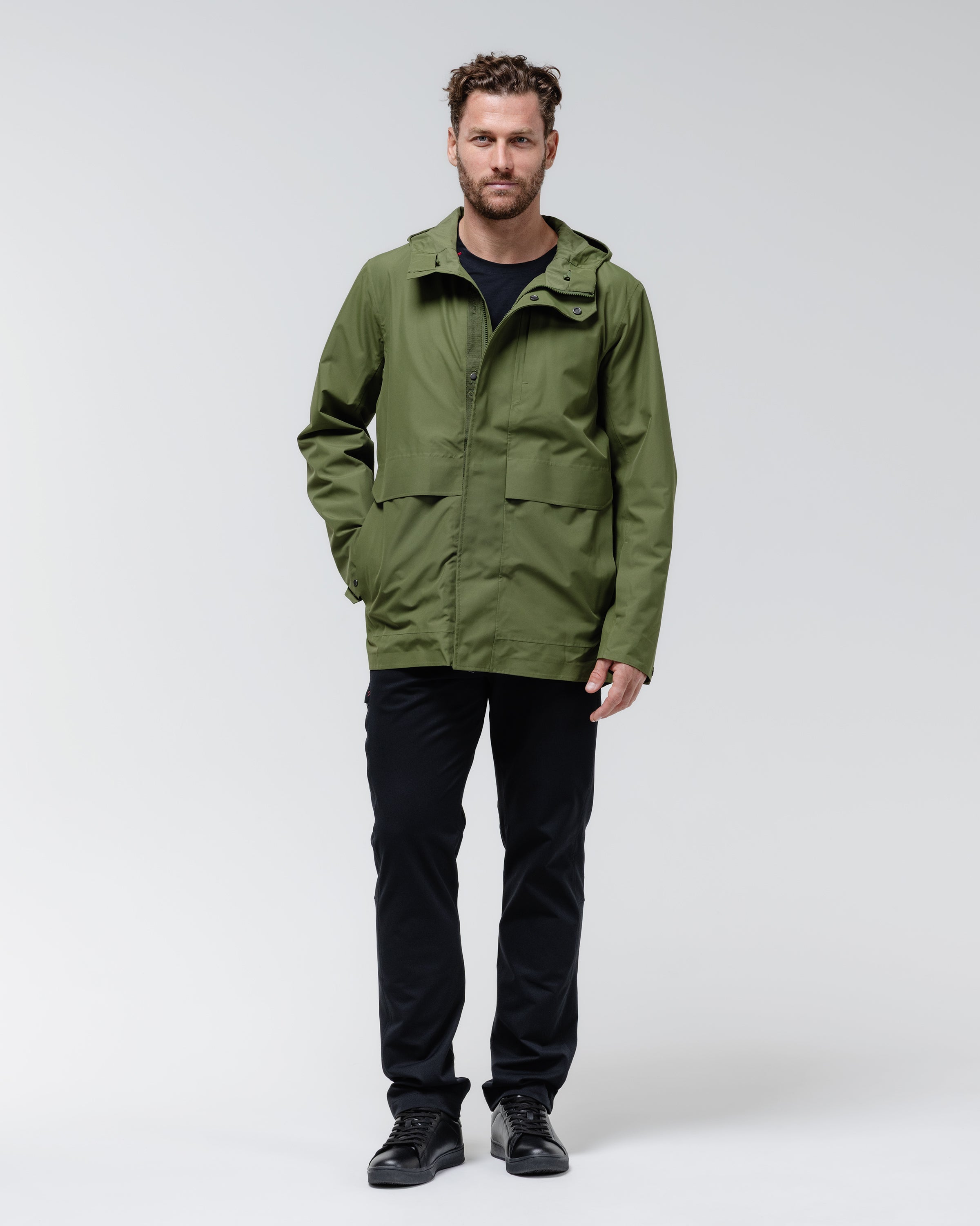 Men's Waterproof Jacket - Windproof Seam-Sealed 2-Layer | Black Crest